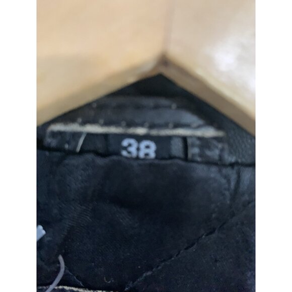 Vintage F & Co Distressed Black Leather Jacket Made in Spain Mod Womens 38 EUC - Picture 6 of 16